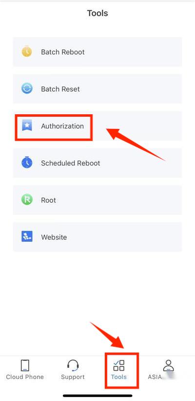 authorization, tools, redfinger cloud phone